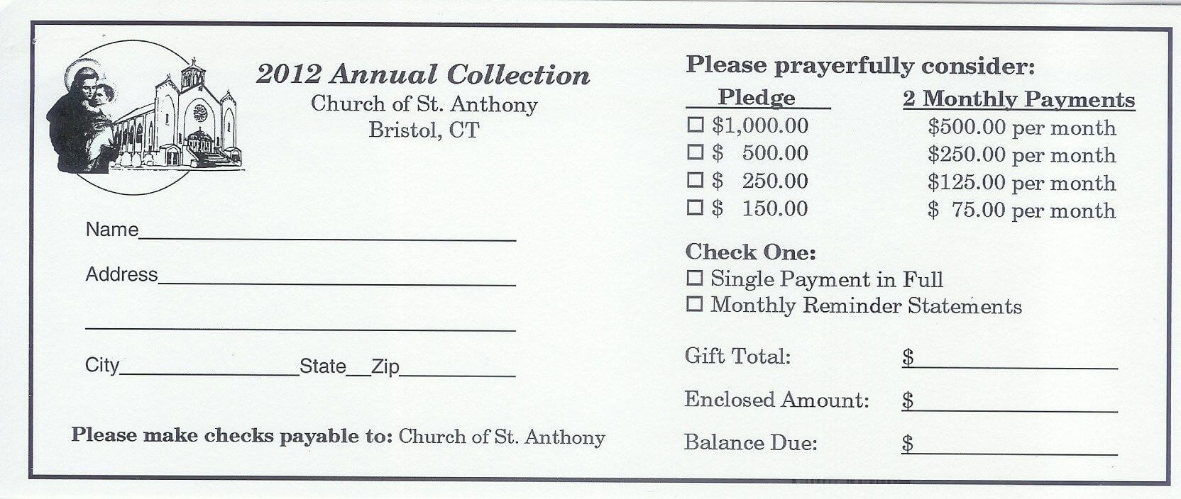 Pinandrew Martin On Pledge Cards | Card Templates With Pledge Card Template For Church