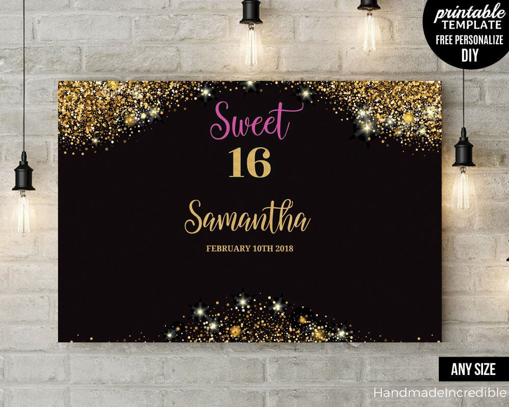 Pinargelia Figueroa On Birthday Party Ideas | Backdrops Intended For Sweet 16 Banner Template