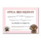 Pink Dachshund Birth Certificate | Dachshund Adoption, Birth With Regard To Pet Adoption Certificate Template