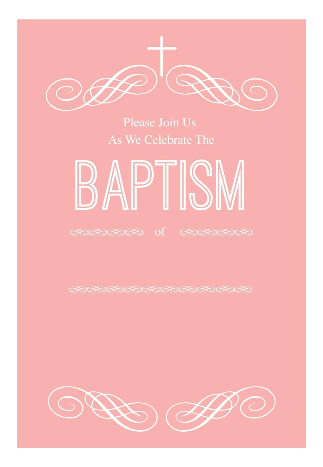 Pink Decorations – Baptism & Christening Invitation Template Pertaining To Christening Banner Template Free