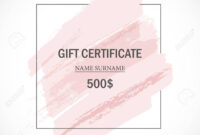 Pink Gift Certificate Template. for Pink Gift Certificate Template