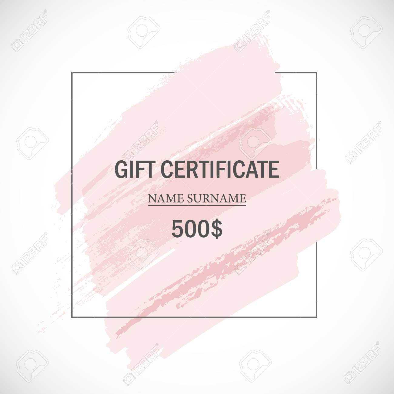 Pink Gift Certificate Template. For Pink Gift Certificate Template