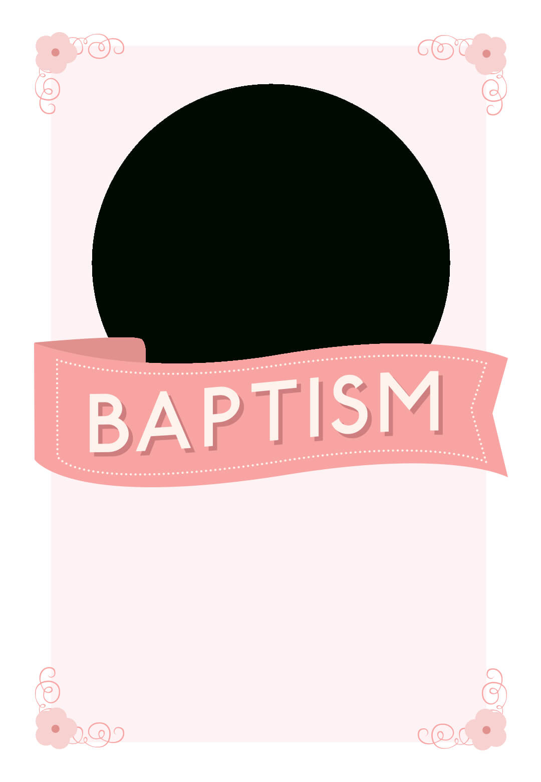 Pink Ribbon – Baptism & Christening Invitation Template In Blank Christening Invitation Templates