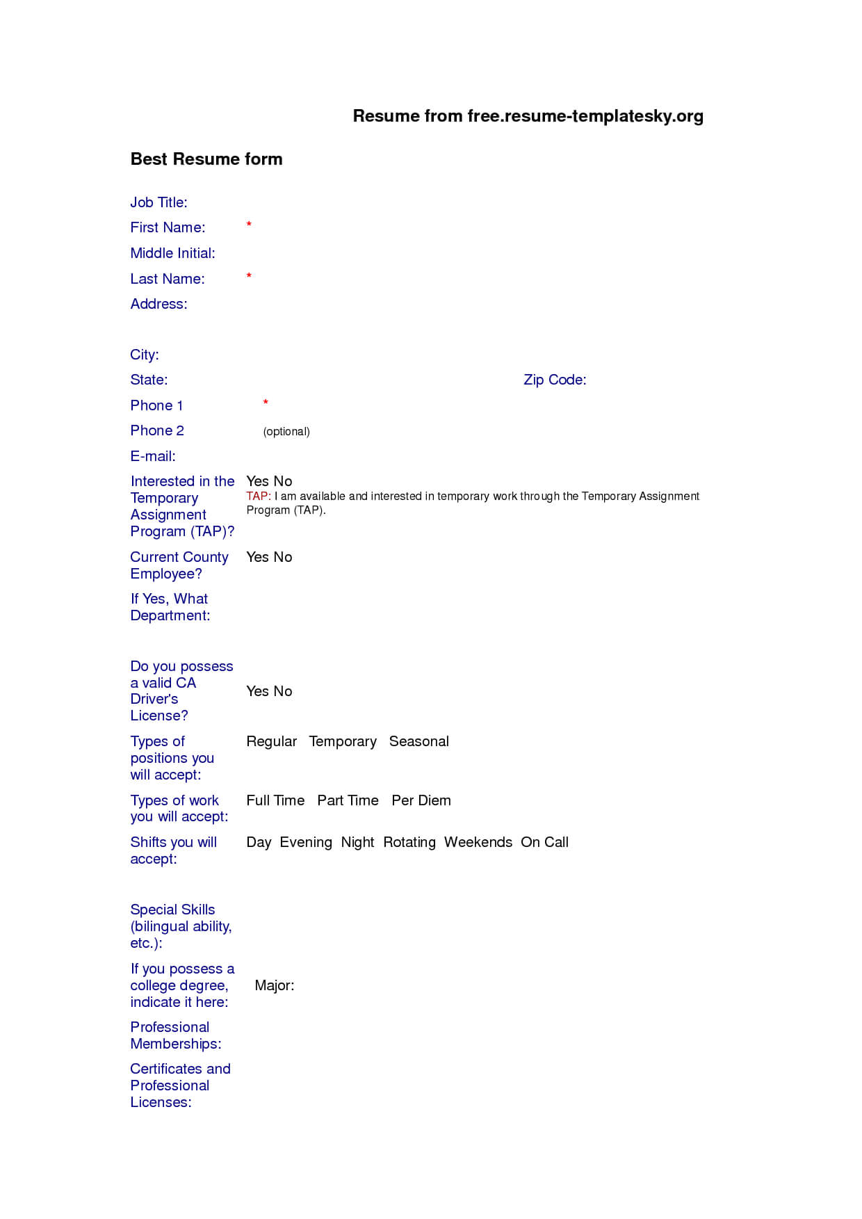 Pinlatestresume On Latest Resume | Resume Form, Resume Inside Free Bio Template Fill In Blank