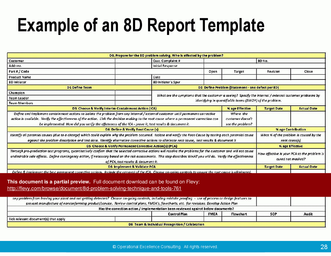 Pinmd.aminul Islam On 8D Report Template | Problem Pertaining To 8D Report Template