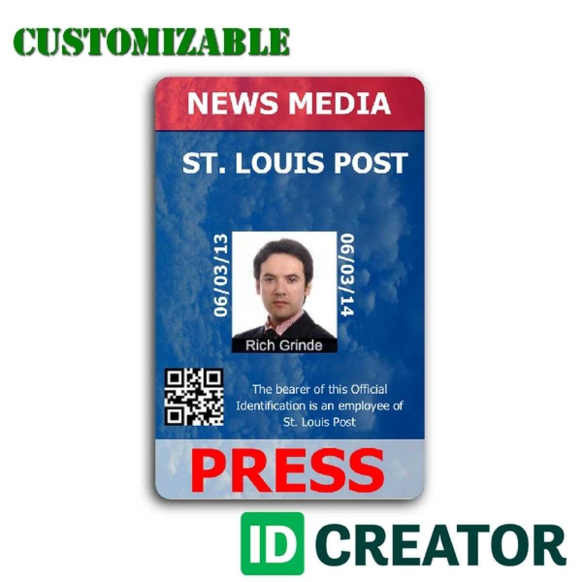 Pinrandell Fisco On Saved | Id Card Template, Id Badge For Media Id Card Templates