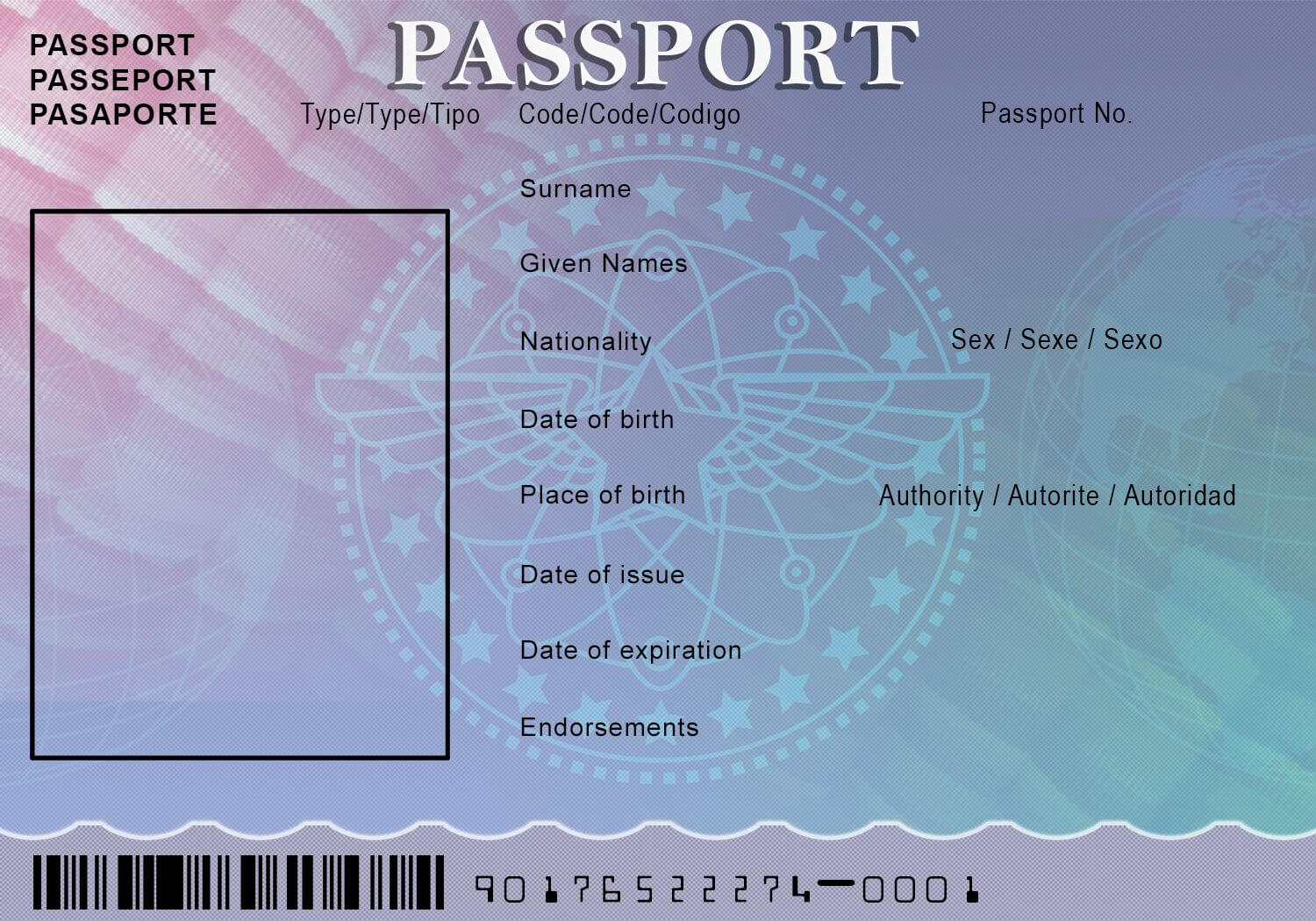 Pinrömÿ Çürsë On Passport | Passport Template, Birth In Blank Social Security Card Template