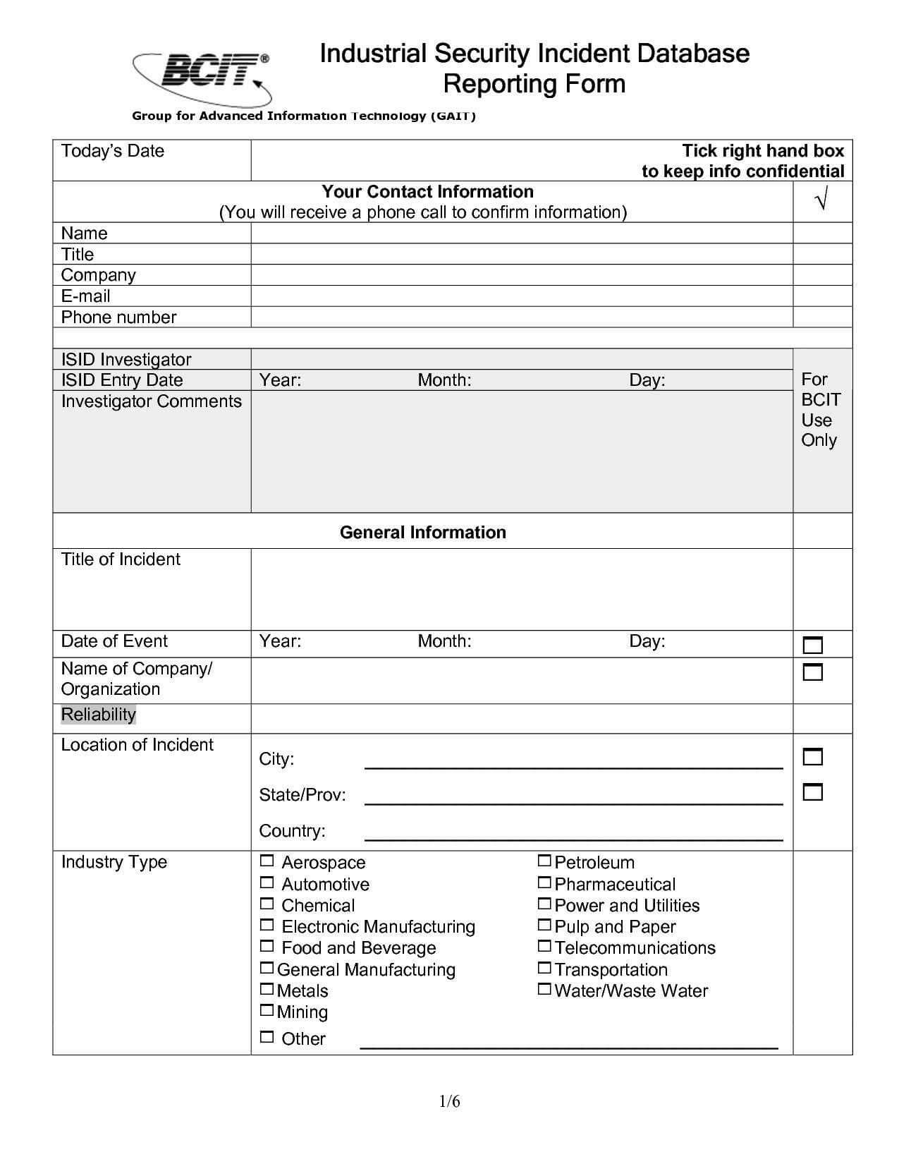 Pinwaldwert Site On Resume Formats | Incident Report Inside Reliability Report Template