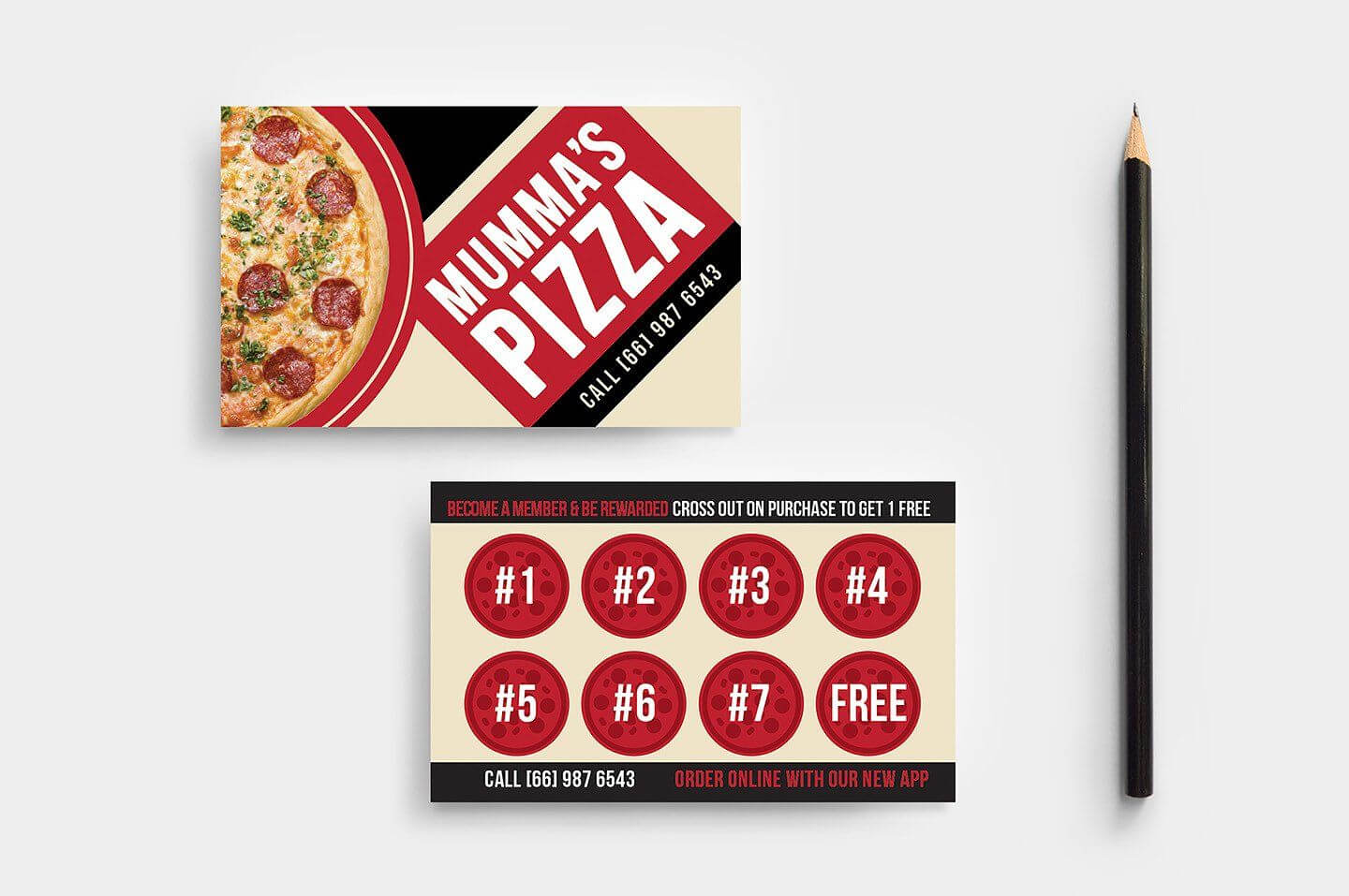 Pizza Restaurant Loyalty Card #templates#menu#template#pack Regarding Customer Loyalty Card Template Free