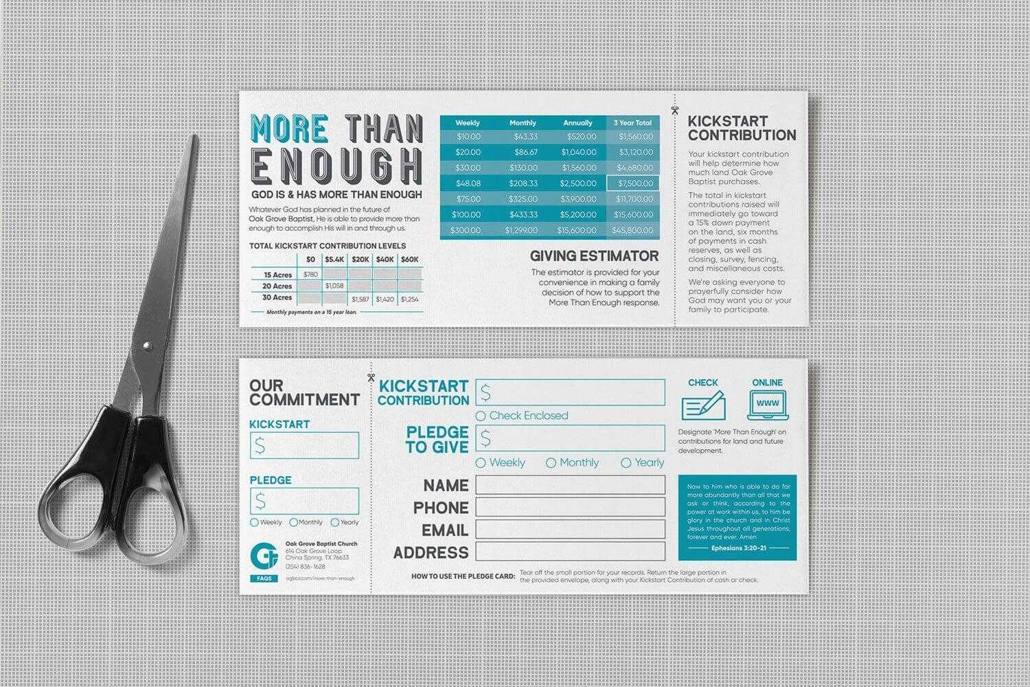 Pledge Cards & Commitment Cards | Church Campaign Design In Fundraising Pledge Card Template