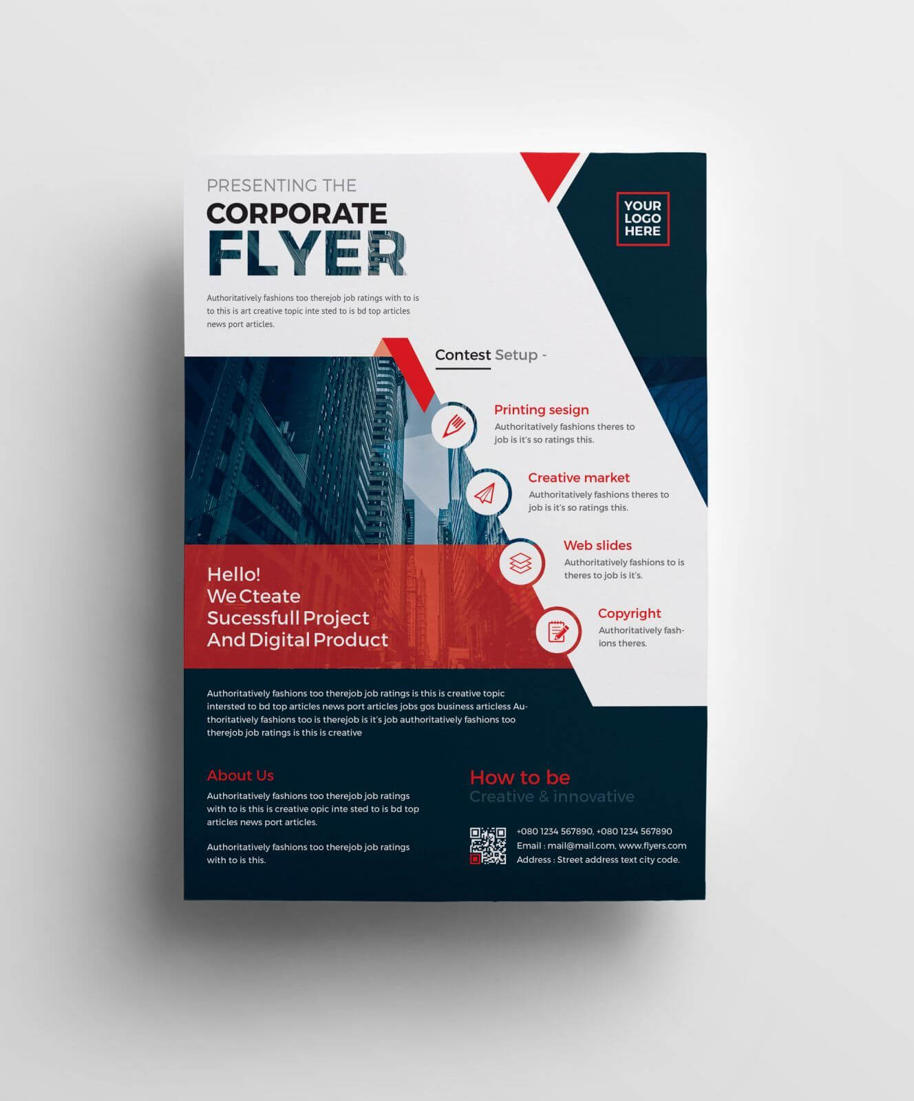 Plutus Professional Corporate Flyer Template 001008 Regarding Professional Brochure Design Templates