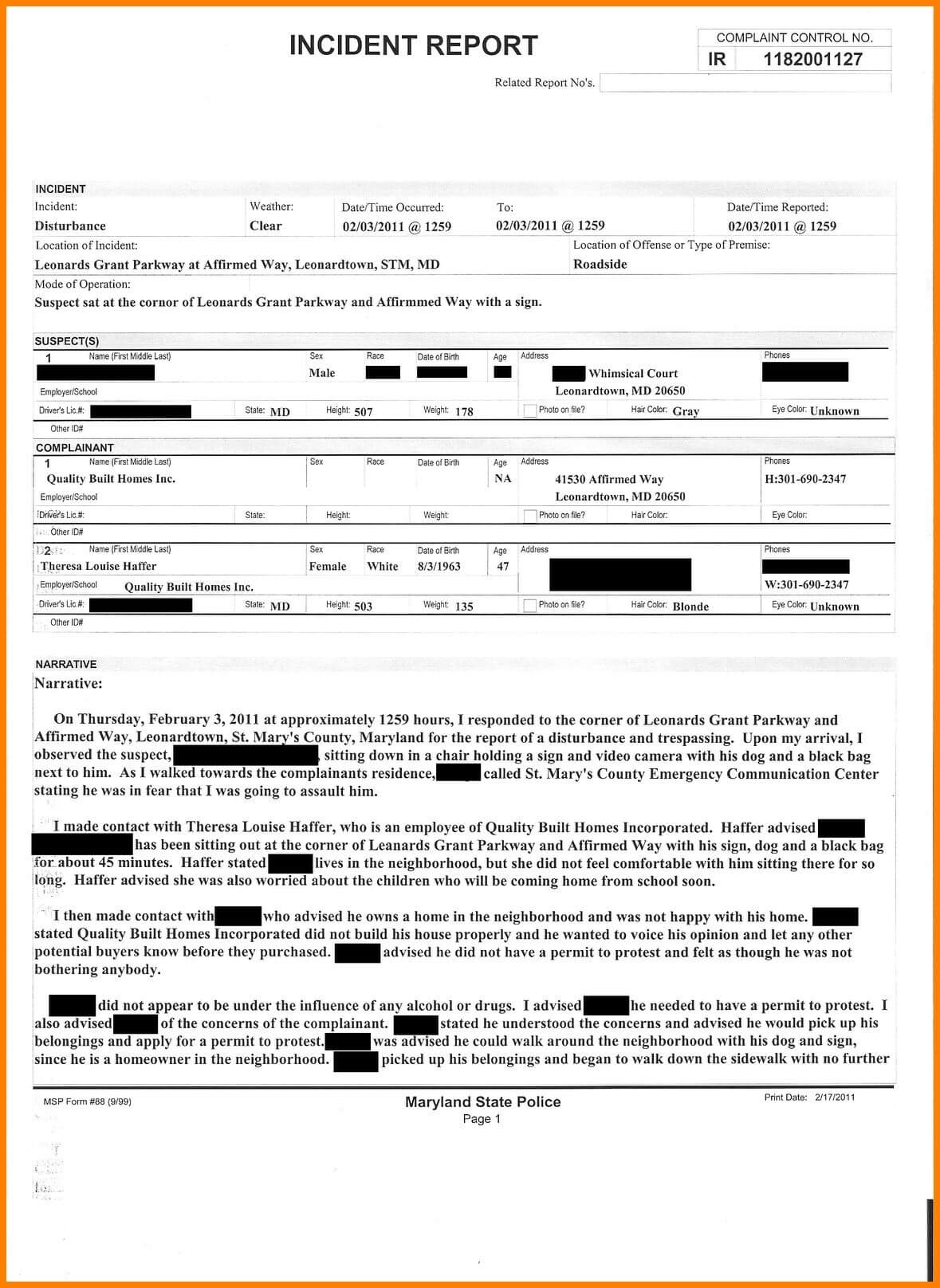 Police Report Template – Developing A Template Might Be A With Ir Report Template