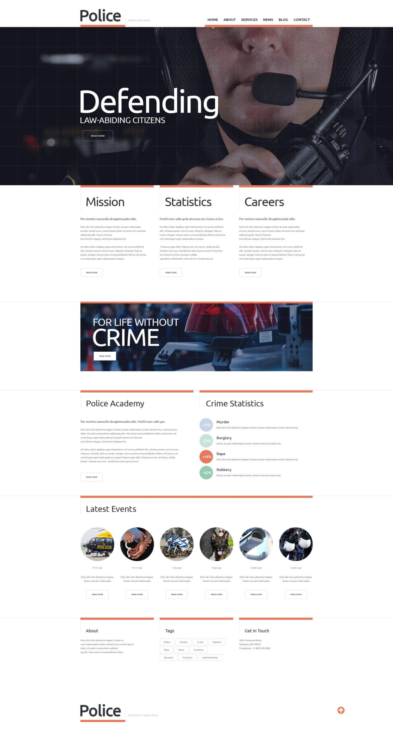 Police Responsive Website Template Within Reporting Website Templates