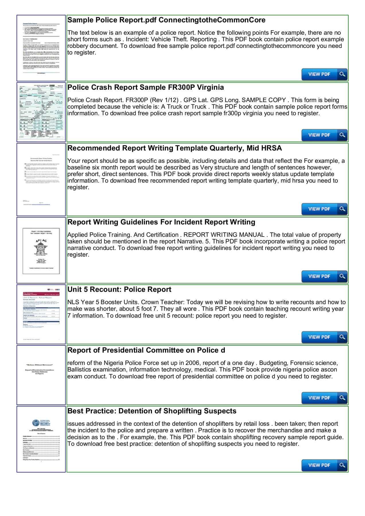 Police Shoplifting Report Writing Template Sample Pages 1 In Report 