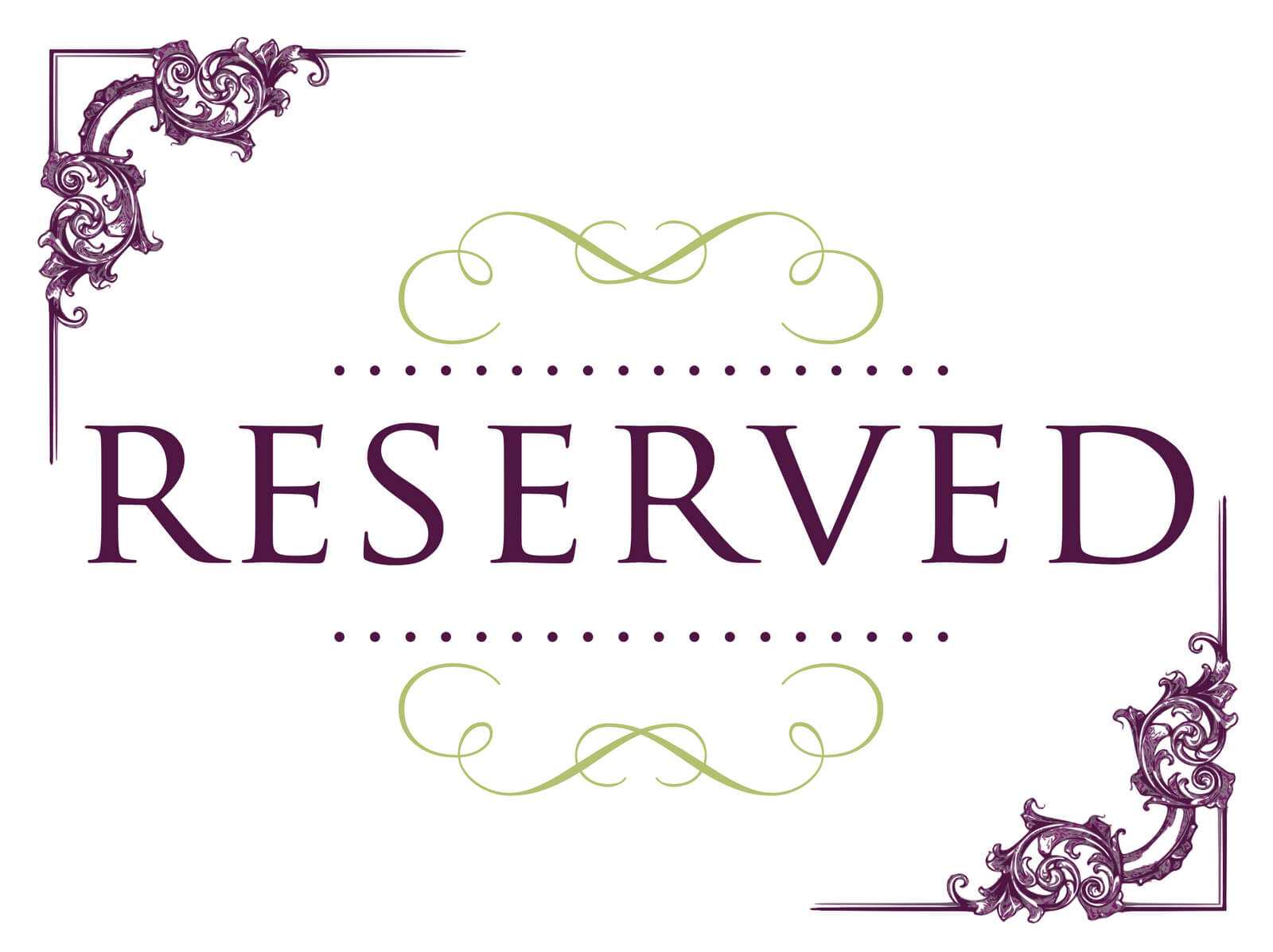 Popular Reserved Table Signs For Wedding – Innovative Design In Reserved Cards For Tables Templates