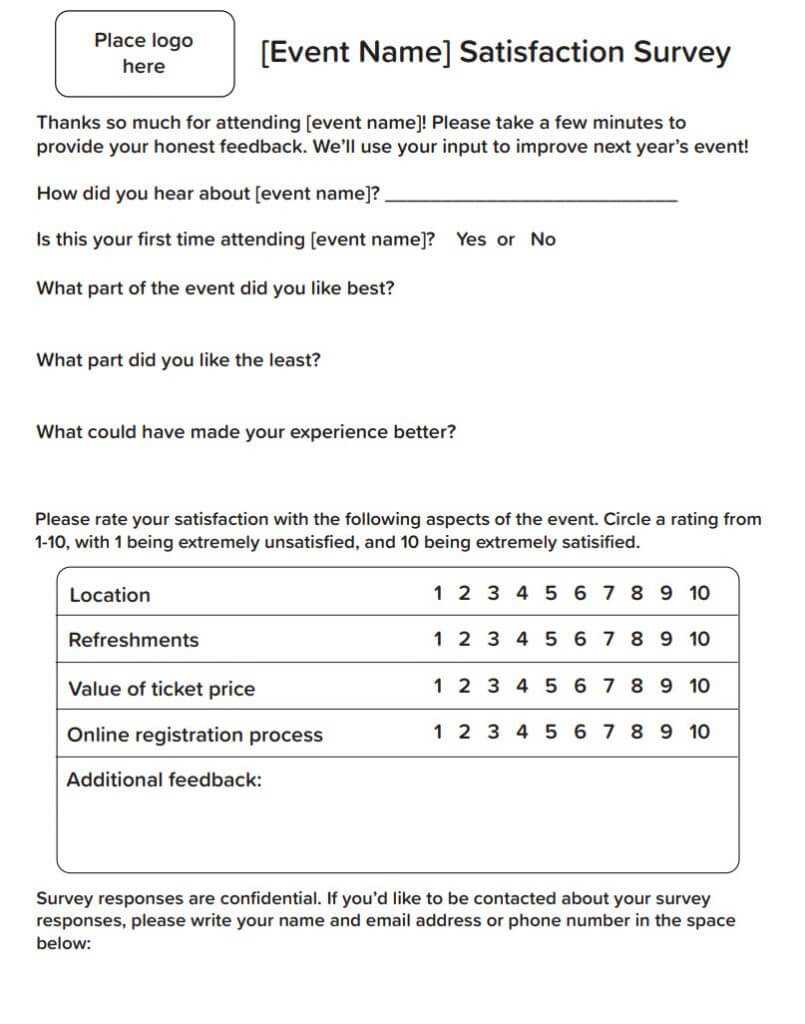 Post Event Survey Tips And Template - Qgiv Success Center For Event Survey Template Word