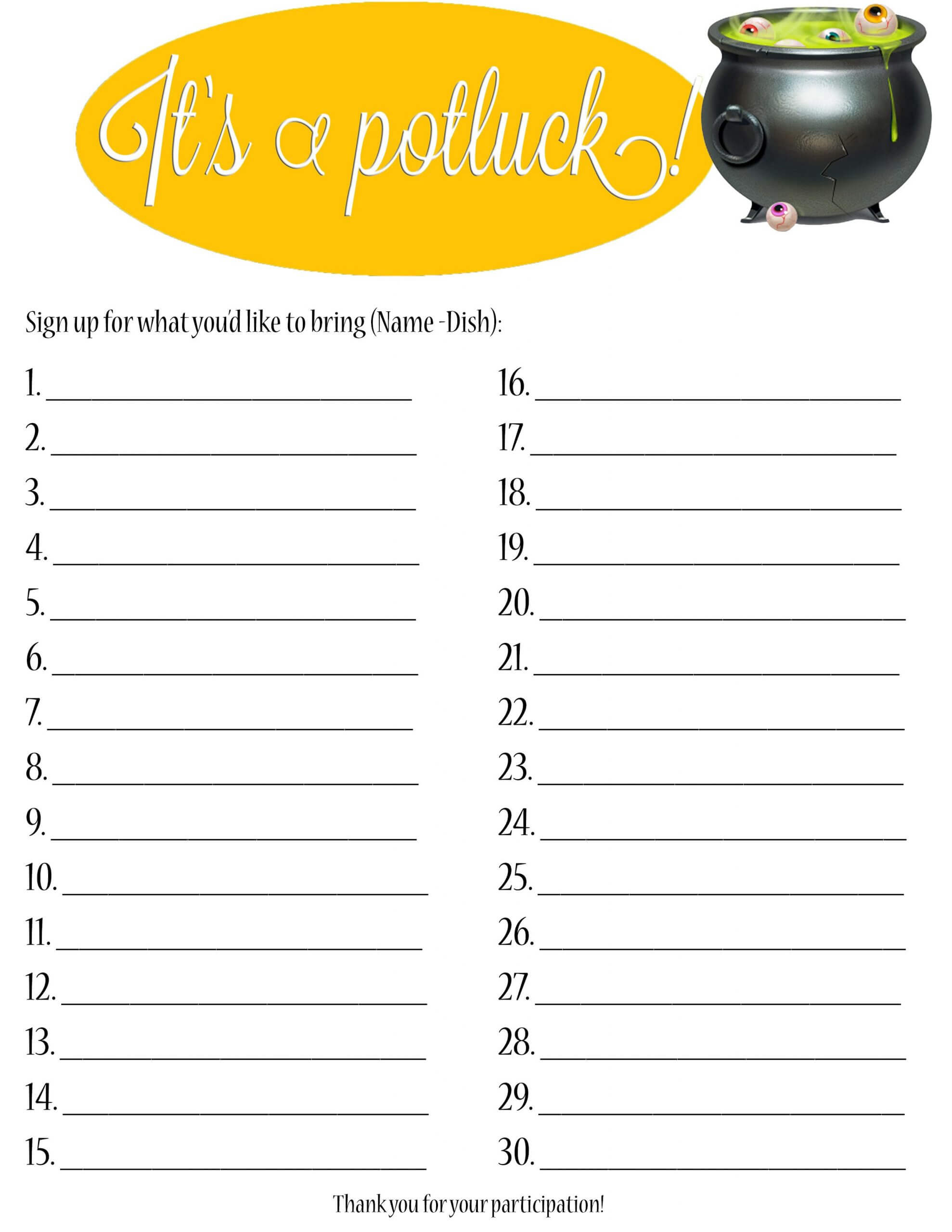 Potluck Signup Sheet Template Word Best Sign Up Sheets For Inside Potluck Signup Sheet Template Word