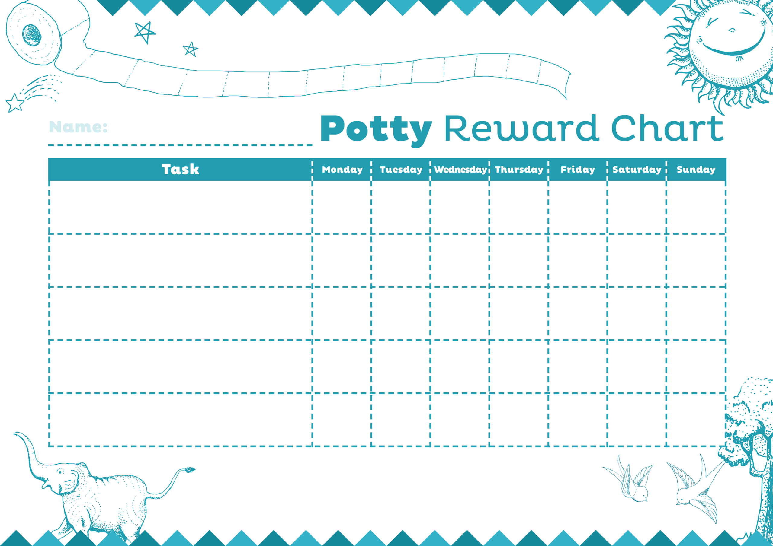 Potty Reward Charts Template | Activity Shelter In Blank Reward Chart Template