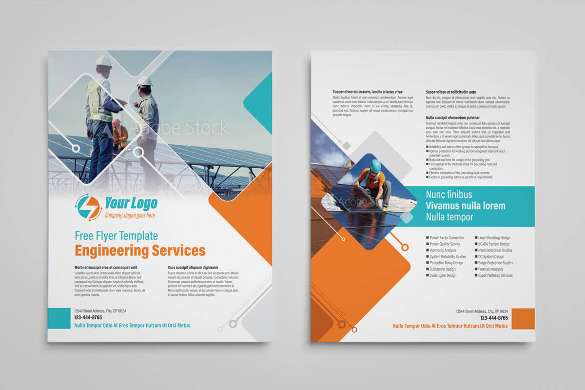 Power Engineering Services Flyer Template | Vectogravic Design In Engineering Brochure Templates Free Download