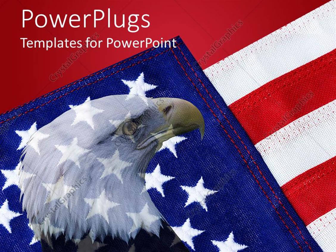 Powerpoint Template: American Flag With Bald Eagle In For American Flag Powerpoint Template