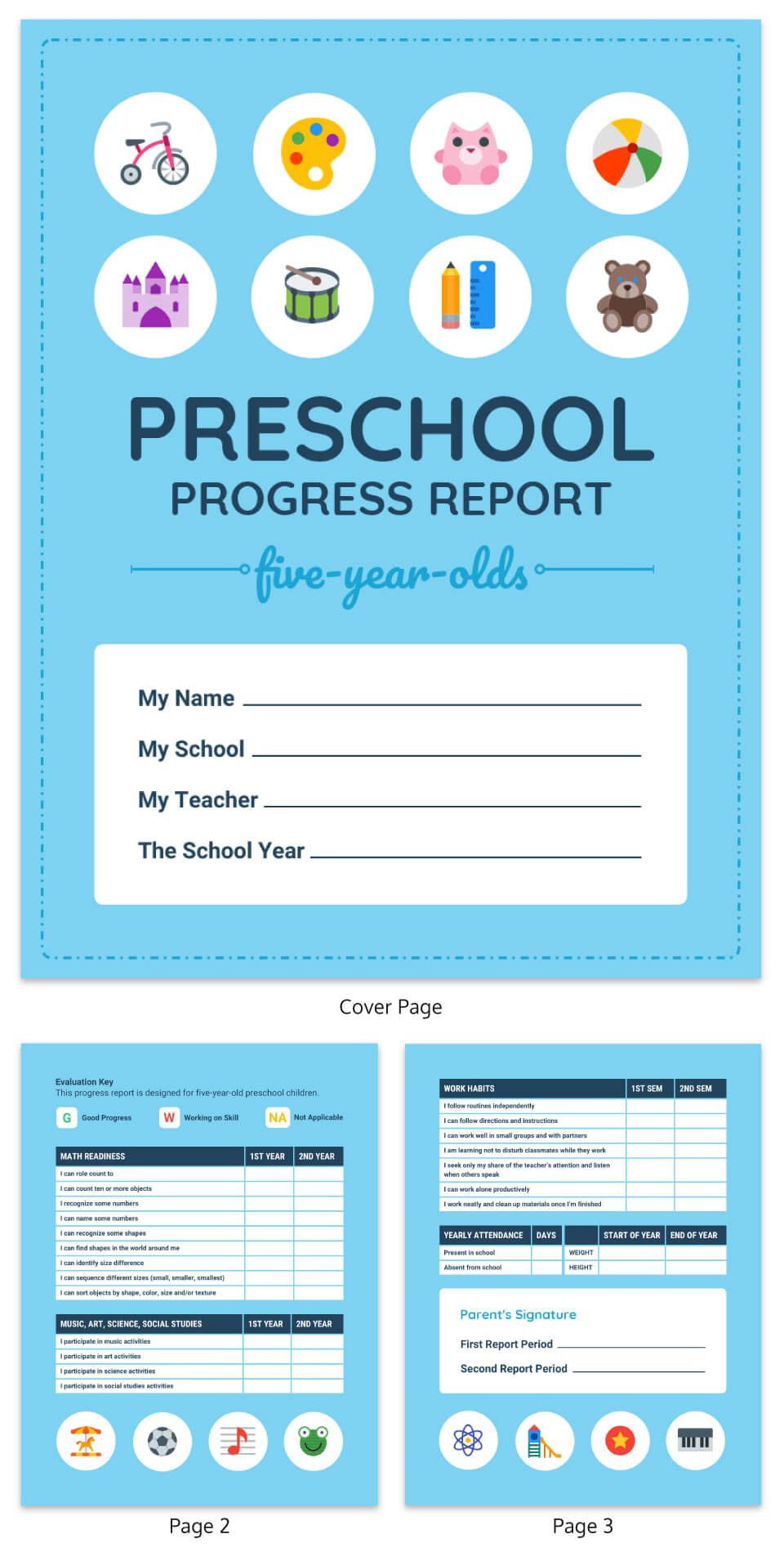 Pre K Progress Report Pertaining To Preschool Weekly Report Template
