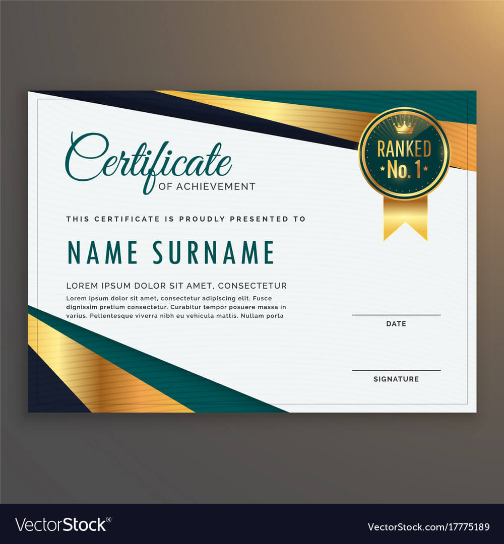 Premium Modern Certificate Template Design With Design A Certificate Template