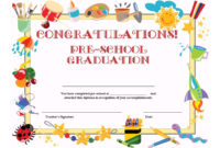 Preschool Graduation Certificate Template Free | Graduation with Certificate Templates For School