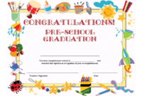 Preschool Graduation Certificate Template Free | Graduation with Certificate Templates For School