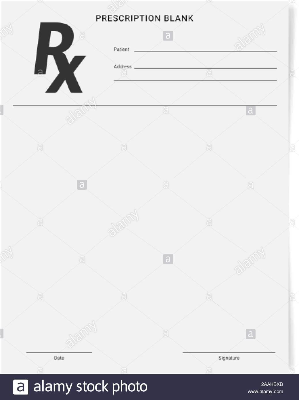 Prescription Pad Black And White Stock Photos & Images – Alamy With Regard To Blank Prescription Pad Template