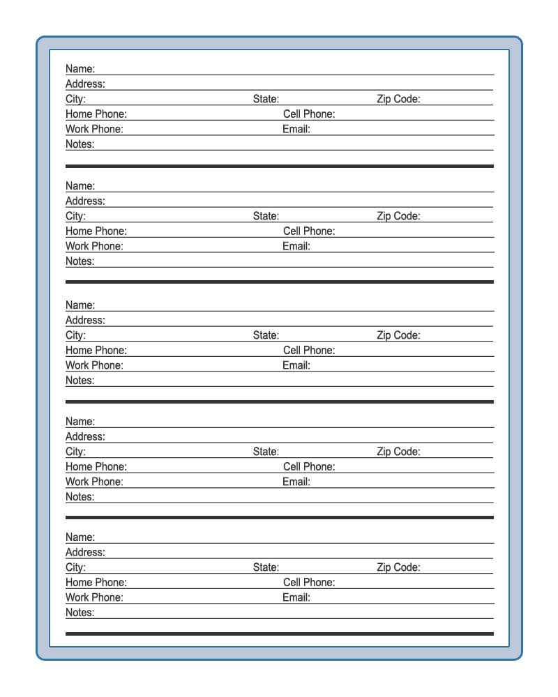 Printable Address Book Pages | Address Book Template, Sign With Regard To Index Card Template For Pages