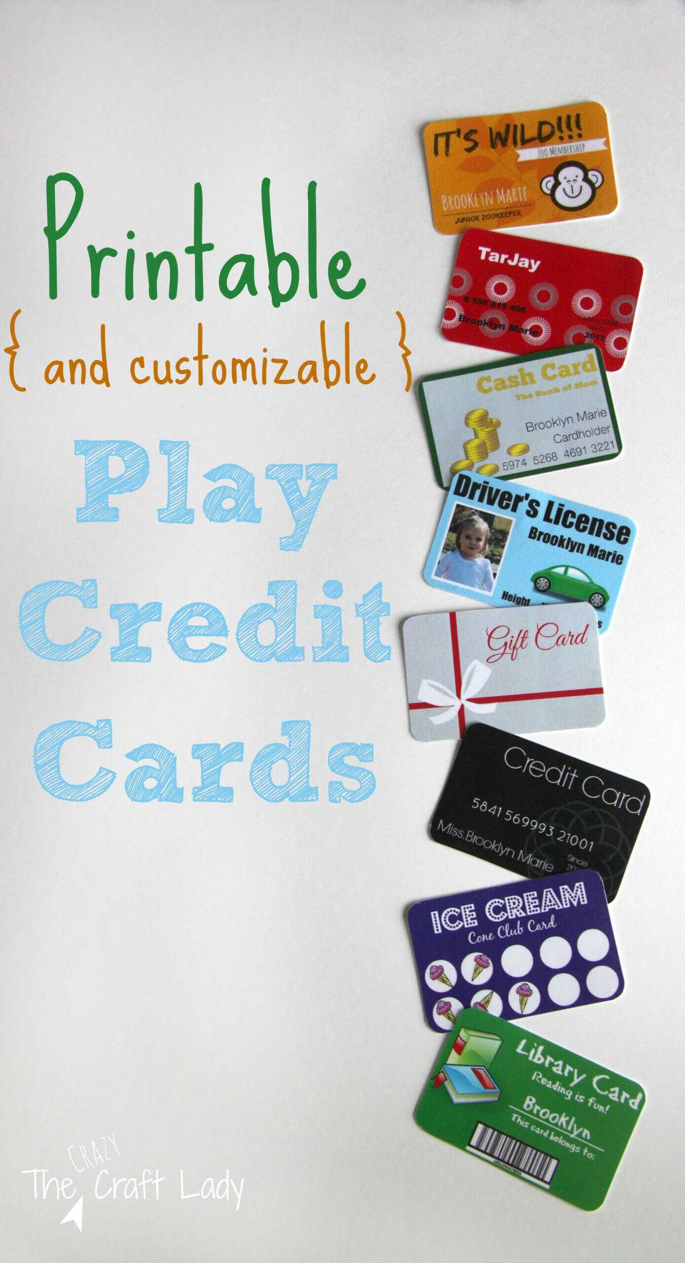 Printable (And Customizable) Play Credit Cards | Pretend Pertaining To Credit Card Template For Kids