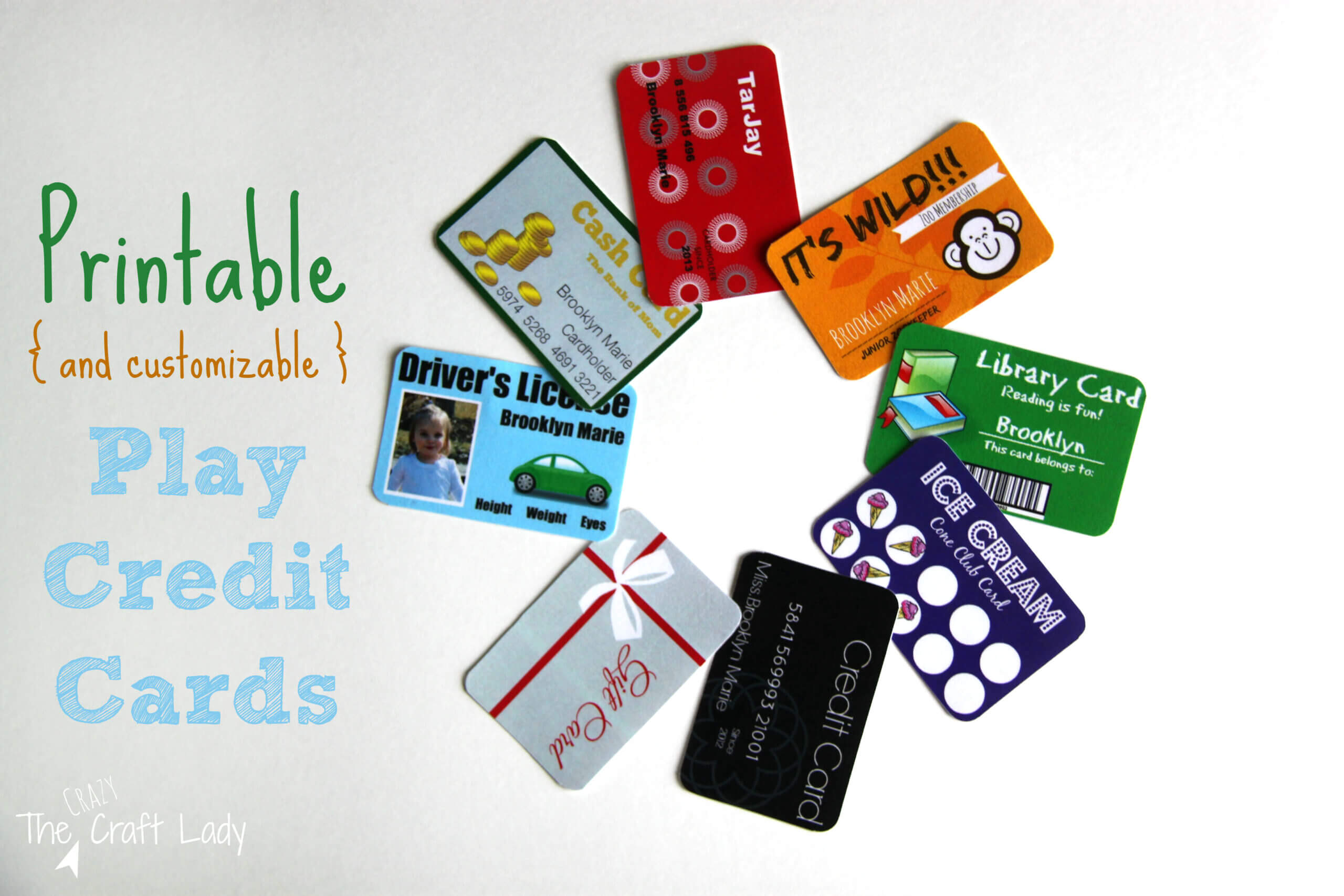 Printable (And Customizable) Play Credit Cards – The Crazy Inside Credit Card Template For Kids