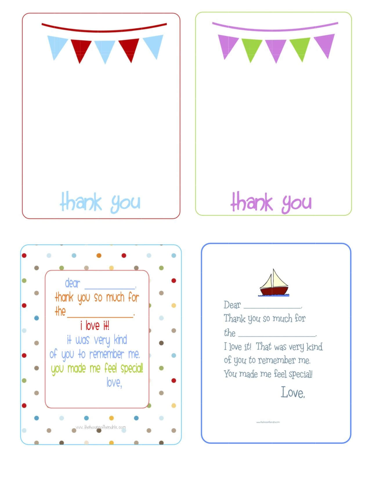 Printable Birthday Thank You Cards – | Birthday Thank You For Thank You Note Card Template