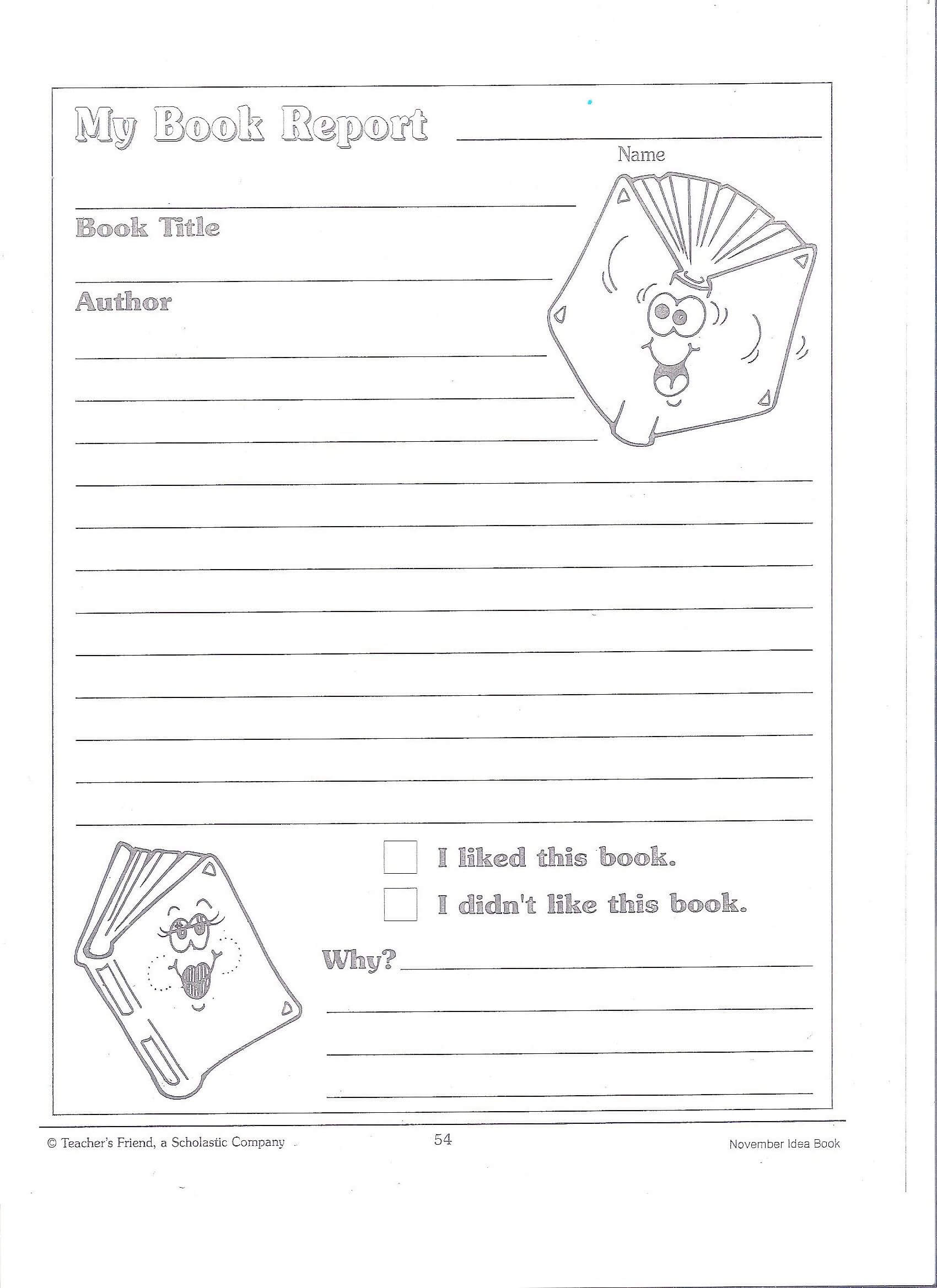 Printable Book Report Forms | Miss Murphy's 1St And 2Nd With 2Nd Grade Book Report Template