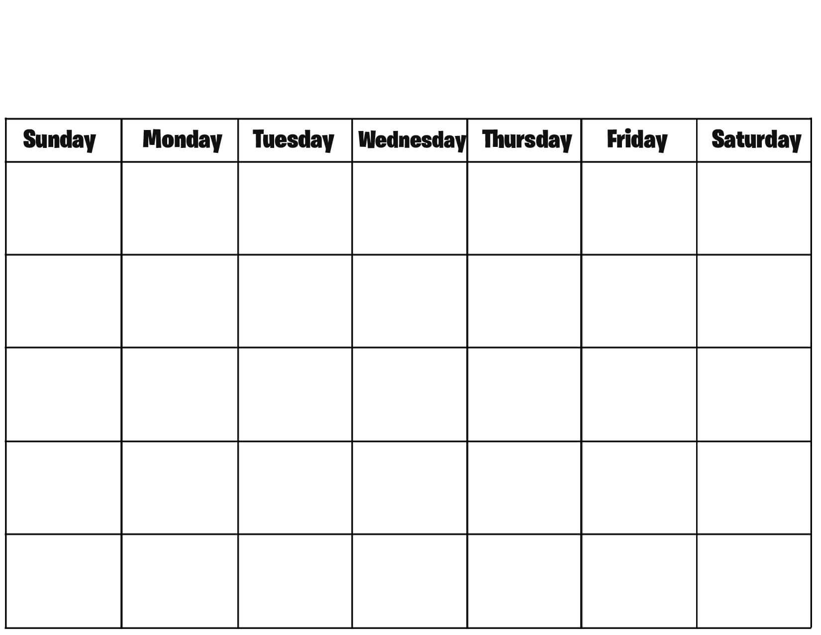 Printable Calendar Templates Full Page – Calendar Throughout Full Page Blank Calendar Template