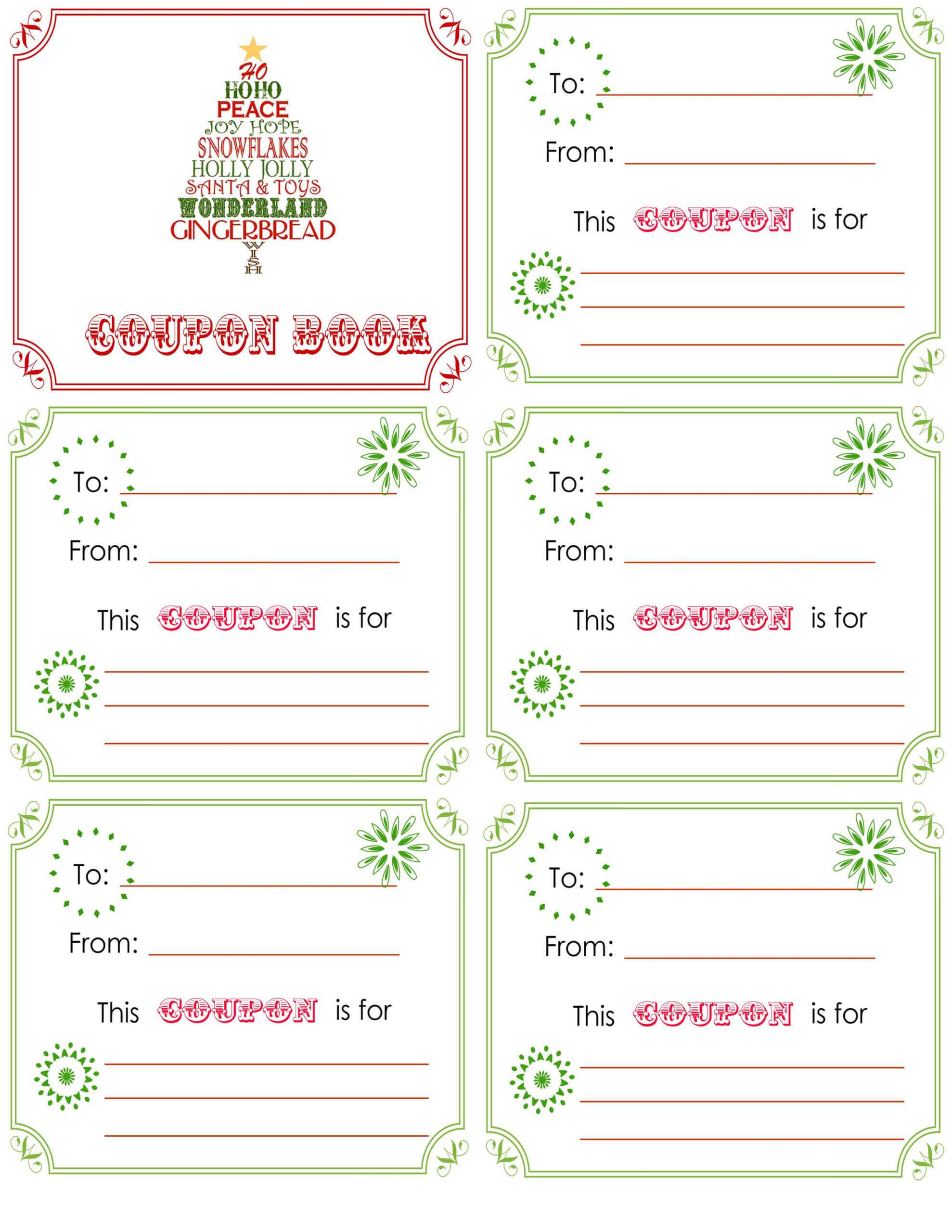 Printable Christmas Coupon Book. L Is Getting 15 Minute For Coupon Book Template Word