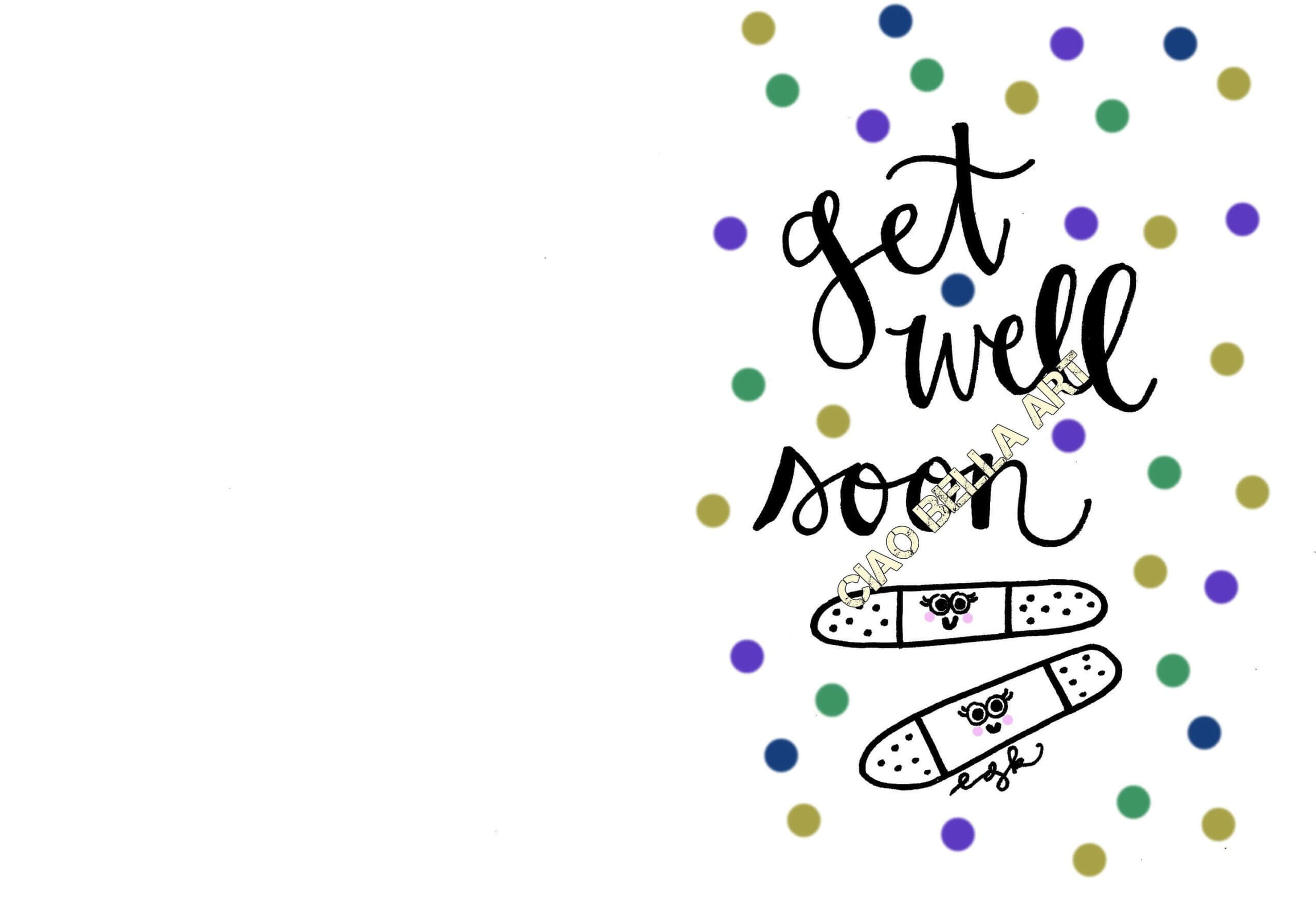 Printable Hand Lettered Get Well Soon Card | Hand Lettering Pertaining To Get Well Soon Card Template