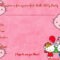 Printable Hello Kitty Birthday Invitation Template | Hello Pertaining To Hello Kitty Birthday Card Template Free