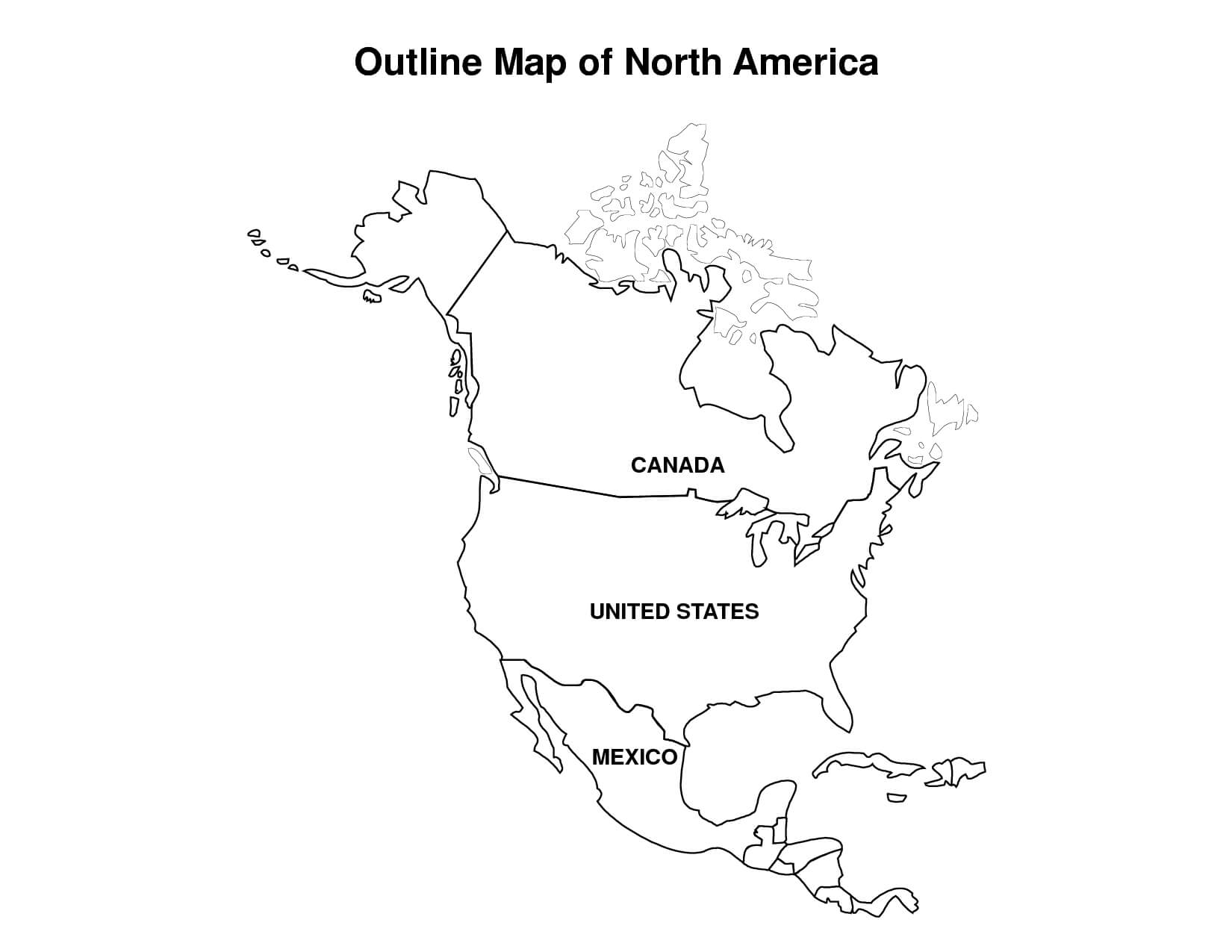 Printable Map Of North America | Pic Outline Map Of North Pertaining To United States Map Template Blank