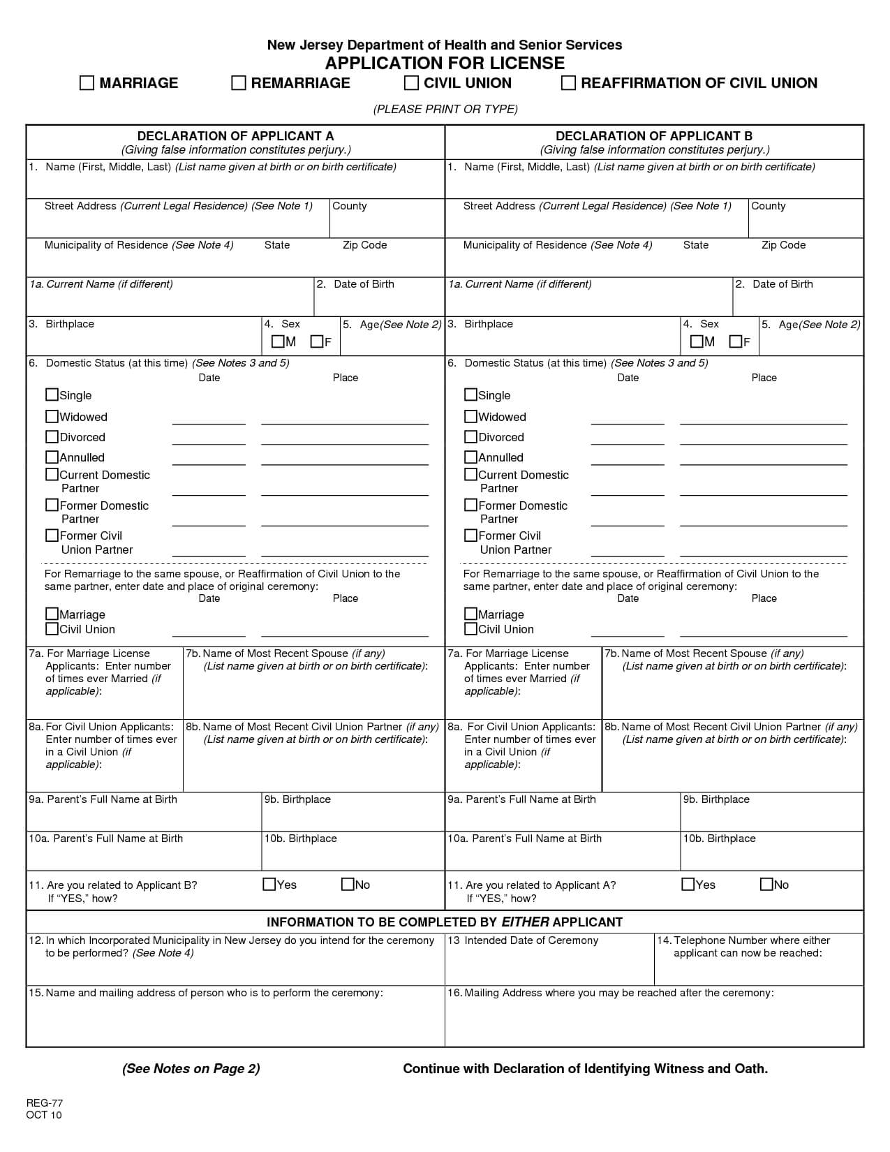 Printable Marriage License Application | Free Printable Regarding Mexican Marriage Certificate Translation Template