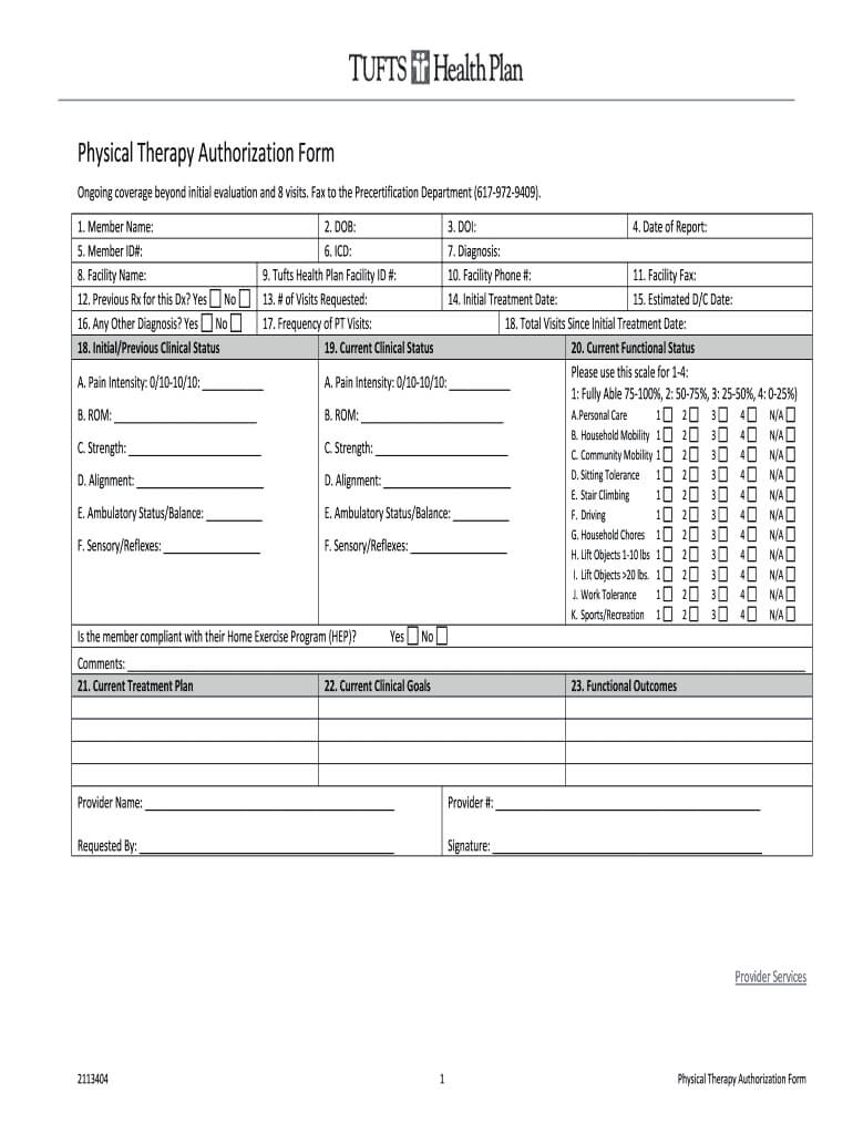 Printable Physical Therapy Evaluation Form Pdf – Fill Online Inside Blank Evaluation Form Template