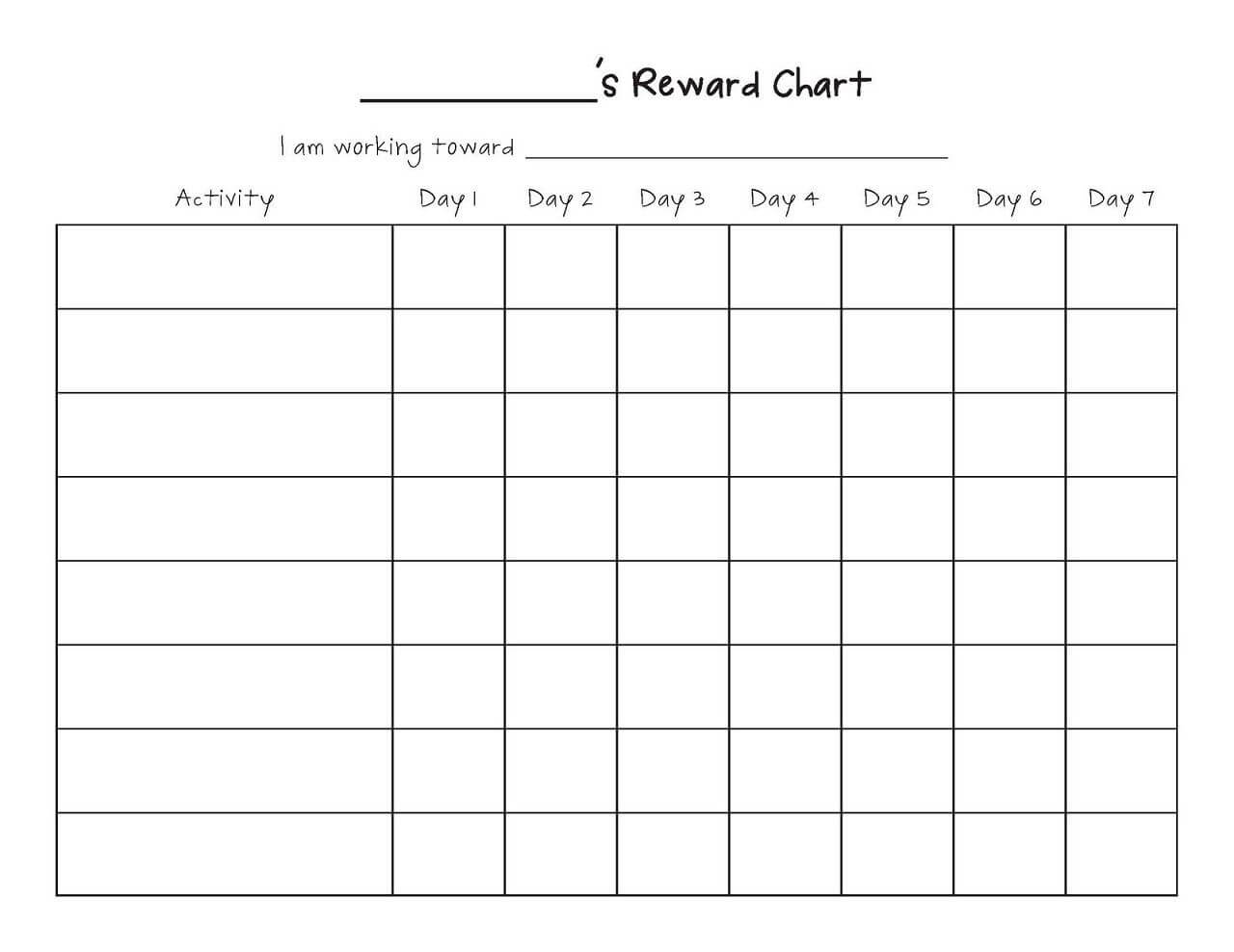 Printable Reward Chart Template | Reward Chart Template In Reward Chart Template Word