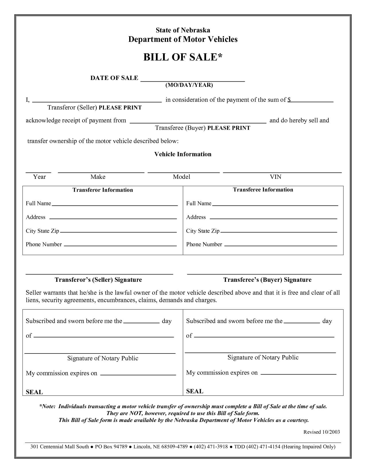 Printable Sample Auto Bill Of Sale Form | Receipt Template In Certificate Of Origin For A Vehicle Template