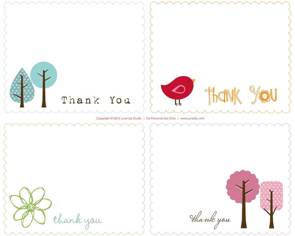 Printable Thank You Notes Template | Free Thank You Cards Regarding Thank You Note Cards Template