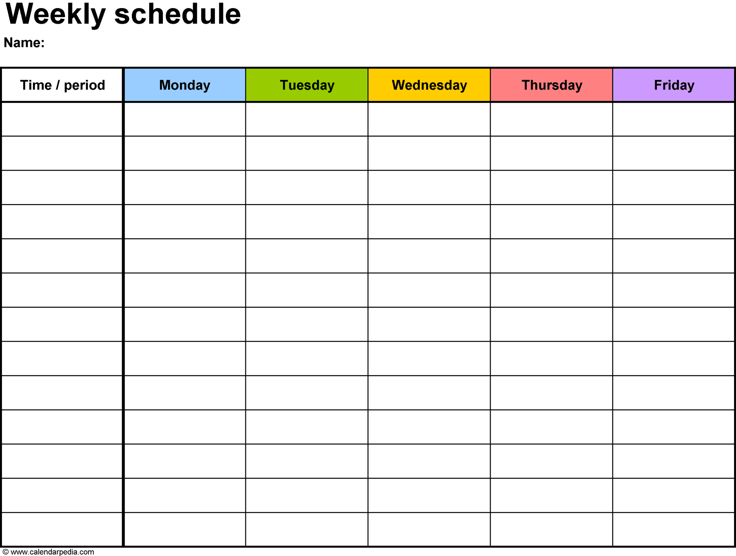 daily schedule blank