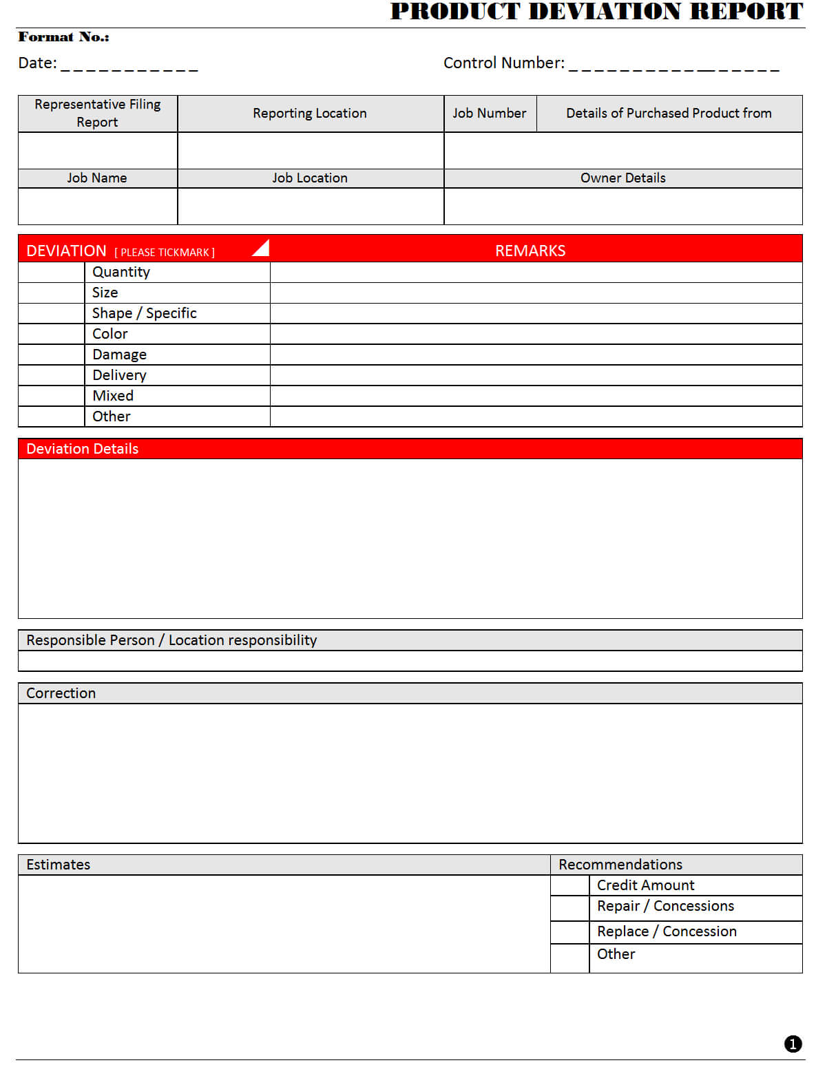 Product Deviation Report – With Deviation Report Template