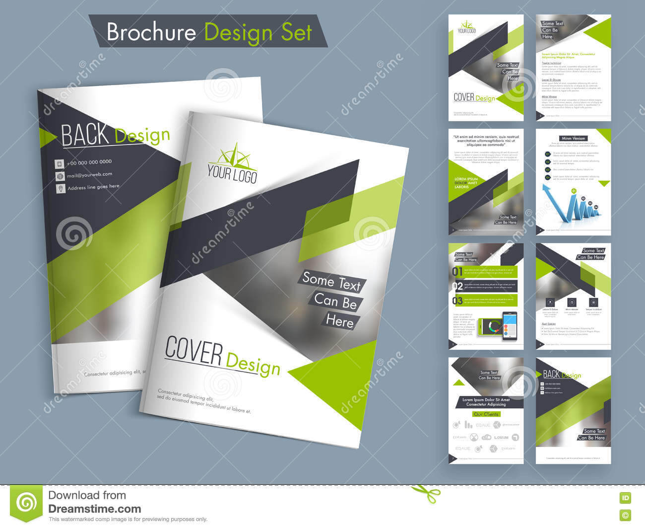 Professional Business Brochure, Template Or Flyer Set. Stock Intended For Professional Brochure Design Templates