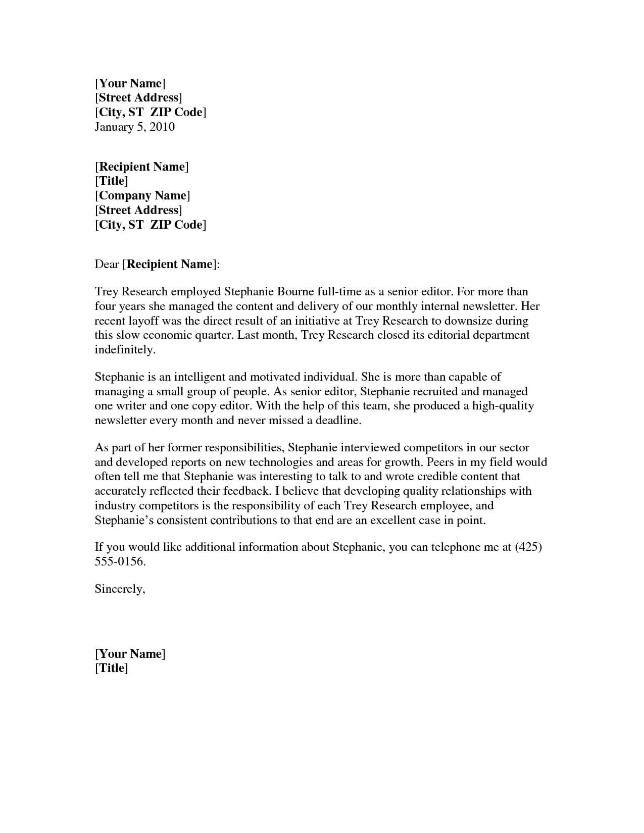 Professional Reference Letter Template Word – Business Form Regarding Business Reference Template Word