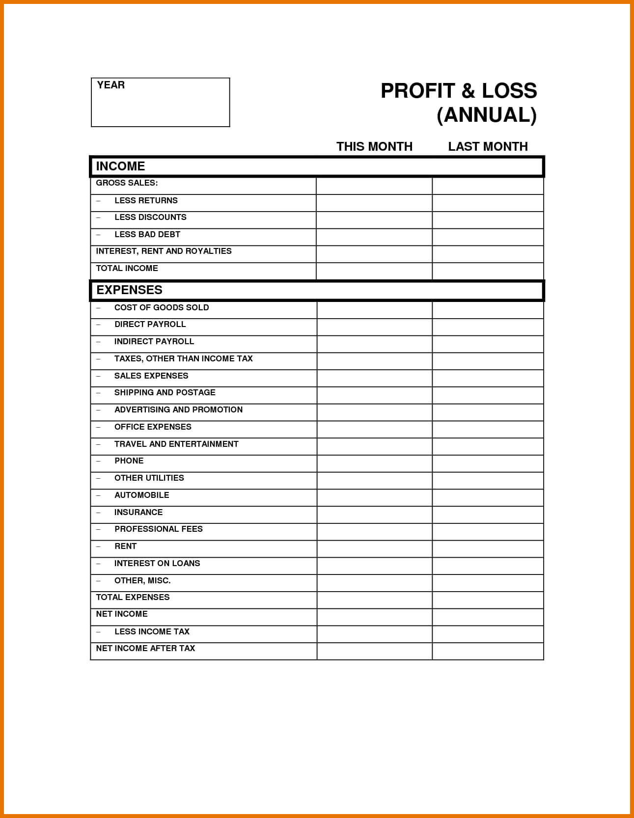 Profit And Loss Template – When You Download Templates, You In Llc Annual Report Template