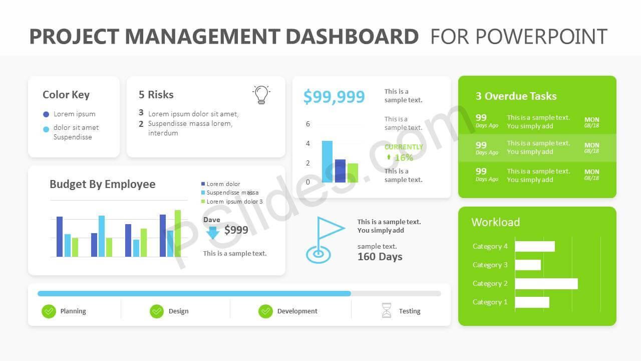 Project Management Dashboard Powerpoint Template – Pslides Intended For Project Dashboard Template Powerpoint Free